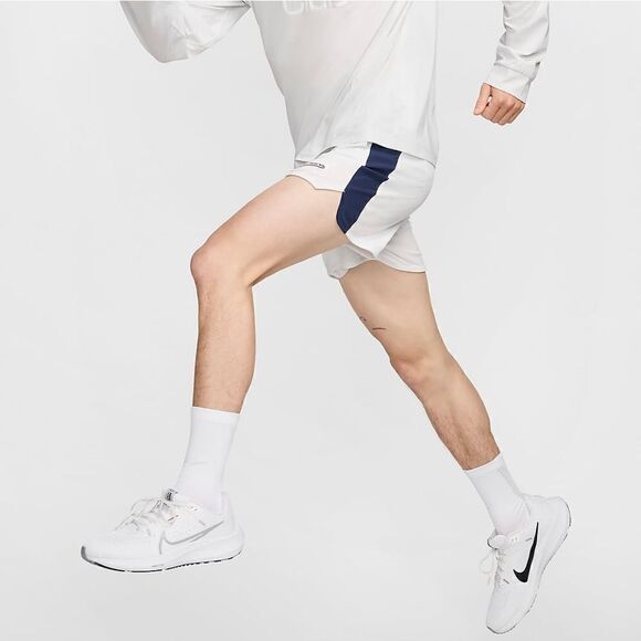 Nike Dri-Fit Track Club 3-Inch Running Shorts Retro White Navy Lined FZ7397-121 - Picture 9 of 16